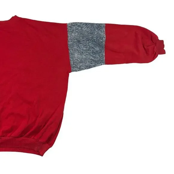 VTG Caribe Sportswear Grand Canyon Graphic Colorblock Sweatshirt Red Gray Sz XL - Picture 7 of 11